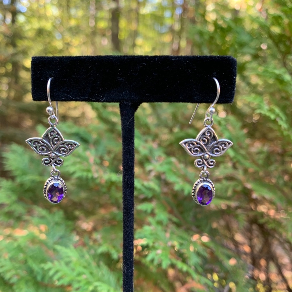 NWT Artisan Crafted Genuine AMETHYST Earrings